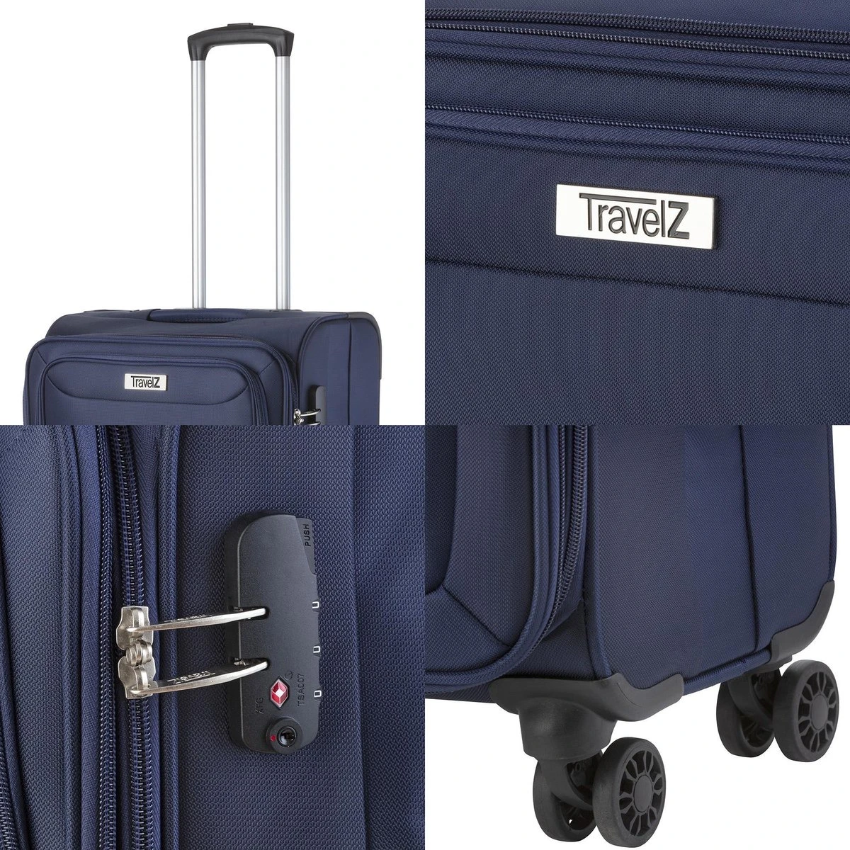 Travelz Softspinner TSA Reiskoffer 67cm - Zachte Reiskoffer Met Expander - Blauw 5 Travelz Softspinner TSA Reiskoffer 67cm - Zachte Reiskoffer Met Expander - Blauw - Afbeelding 5