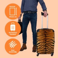 NoBoringSuitcases.com® Koffer Groot - Tijger - Wilde Dieren - Tijgerprint - Design - Trolley Koffer Met TSA-slot - Met Wielen - 90 Liter - Reiskoffer - 66 Cm -Bagageopslag 1200x1200 561
