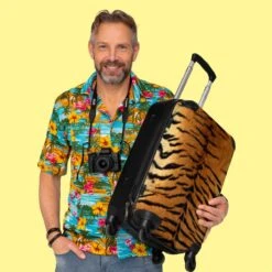NoBoringSuitcases.com® Koffer Groot - Tijger - Wilde Dieren - Tijgerprint - Design - Trolley Koffer Met TSA-slot - Met Wielen - 90 Liter - Reiskoffer - 66 Cm -Bagageopslag 1200x1200 564