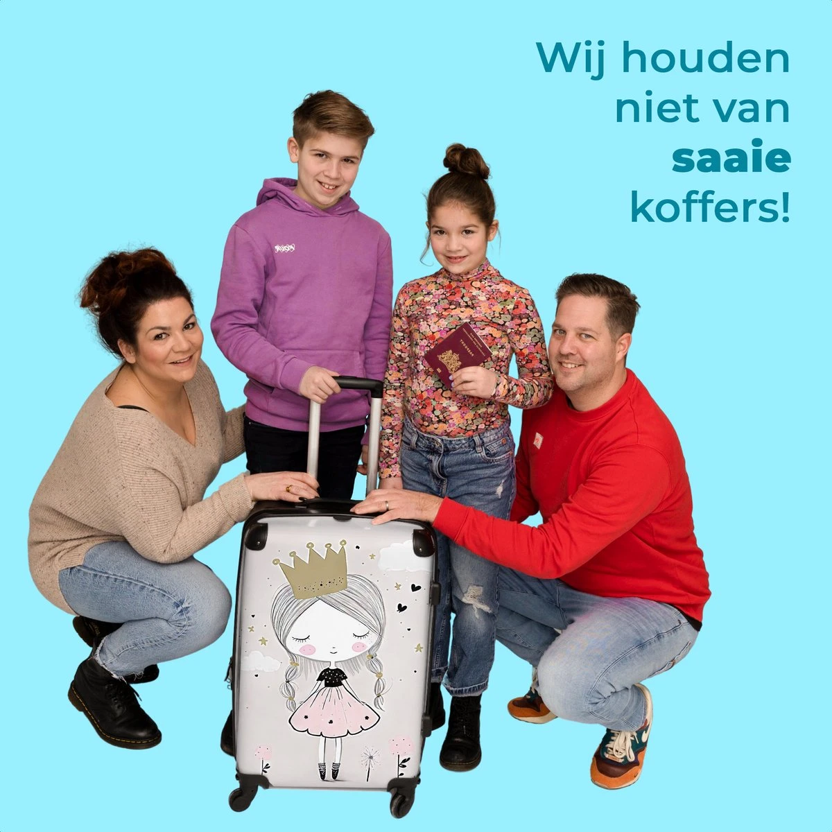 NoBoringSuitcases.com® Koffer Groot - Prinses - Bloemen - Kroon - Meisje - Sterren - Trolley Koffer Met TSA-slot - Met Wielen - 90 Liter - Reiskoffer - 66 Cm 5 NoBoringSuitcases.com® Koffer Groot - Prinses - Bloemen - Kroon - Meisje - Sterren - Trolley Koffer Met TSA-slot - Met Wielen - 90 Liter - Reiskoffer - 66 Cm - Afbeelding 5