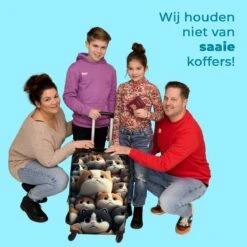 NoBoringSuitcases.com® Koffer Groot - Kat - Huisdieren - Poes - Bruin - Grijs - Trolley Koffer Met TSA-slot - Met Wielen - 90 Liter - Reiskoffer - 66 Cm -Bagageopslag 1200x1200 678