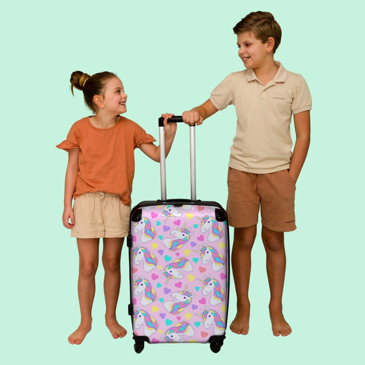 NoBoringSuitcases.com® Koffer Groot - Eenhoorn - Meisje - Patroon - Hartje - Trolley Koffer Met TSA-slot - Met Wielen - 90 Liter - Reiskoffer - 66 Cm 7 NoBoringSuitcases.com® Koffer Groot - Eenhoorn - Meisje - Patroon - Hartje - Trolley Koffer Met TSA-slot - Met Wielen - 90 Liter - Reiskoffer - 66 Cm - Afbeelding 7