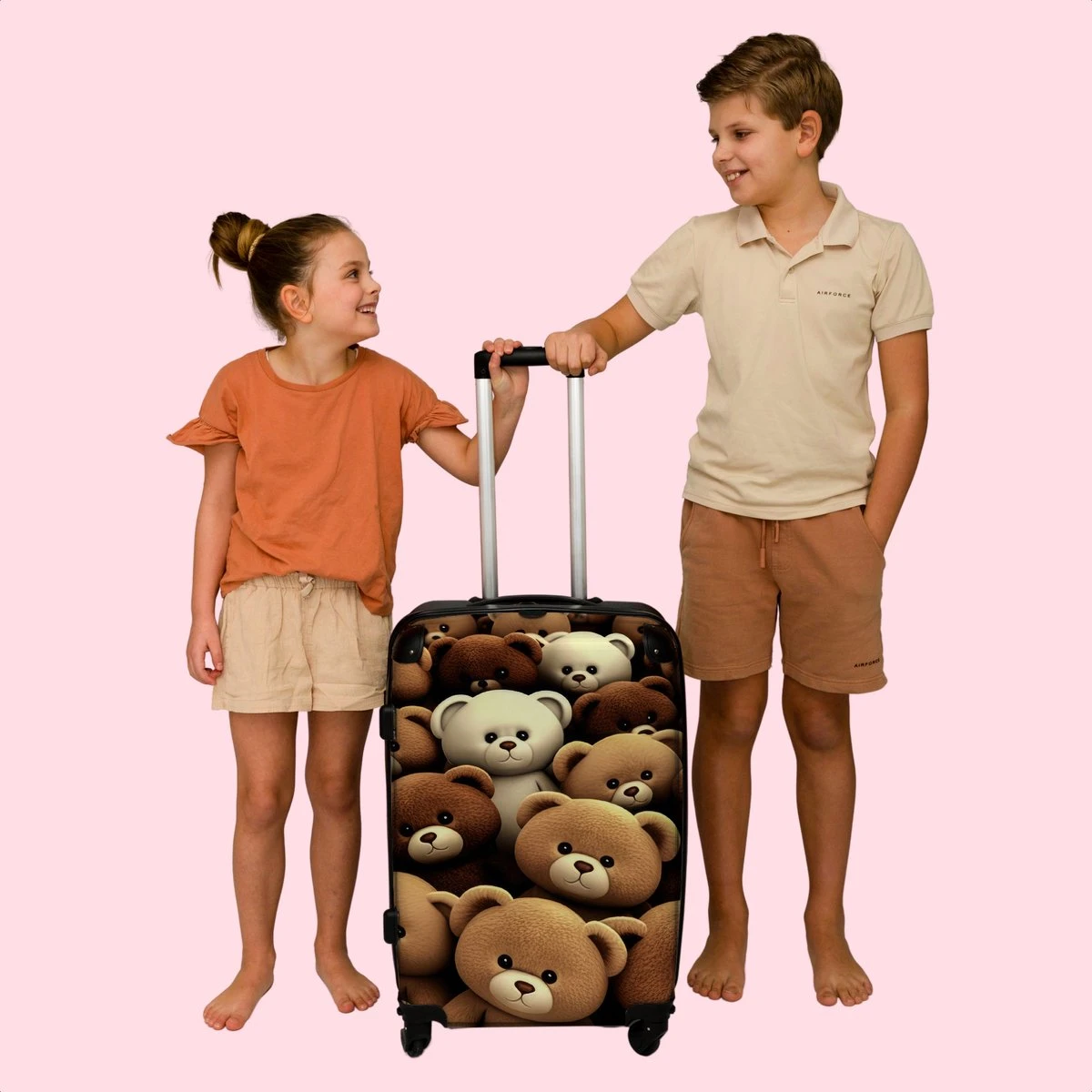 NoBoringSuitcases.com® Koffer Groot - Teddybeer - Knuffel - Bruin - Beer - Trolley Koffer Met TSA-slot - Met Wielen - 90 Liter - Reiskoffer - 66 Cm 7 NoBoringSuitcases.com® Koffer Groot - Teddybeer - Knuffel - Bruin - Beer - Trolley Koffer Met TSA-slot - Met Wielen - 90 Liter - Reiskoffer - 66 Cm - Afbeelding 7