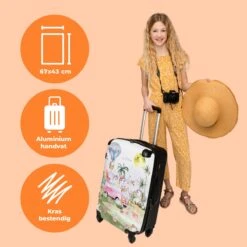 NoBoringSuitcases.com® Koffer Groot - Eenhoorn - Luchtballon - Meisjes - Regenboog - Trolley Koffer Met TSA-slot - Met Wielen - 90 Liter - Reiskoffer - 66 Cm -Bagageopslag 1200x1200 732