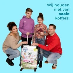 NoBoringSuitcases.com® Koffer Groot - Eenhoorn - Luchtballon - Meisjes - Regenboog - Trolley Koffer Met TSA-slot - Met Wielen - 90 Liter - Reiskoffer - 66 Cm -Bagageopslag 1200x1200 734