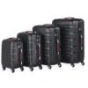 Monzana Kofferset - 4 Stuks S M L XL Met Wielen Cijferslot - Zwart