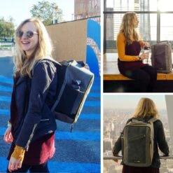 CabinMax Manhatten – Handbagage 20L – Rugzak – Schooltas - 40x20x25 Cm – Compact Reistas – Lichtgewicht – Grijs/Rood -Bagageopslag 1200x1200 890