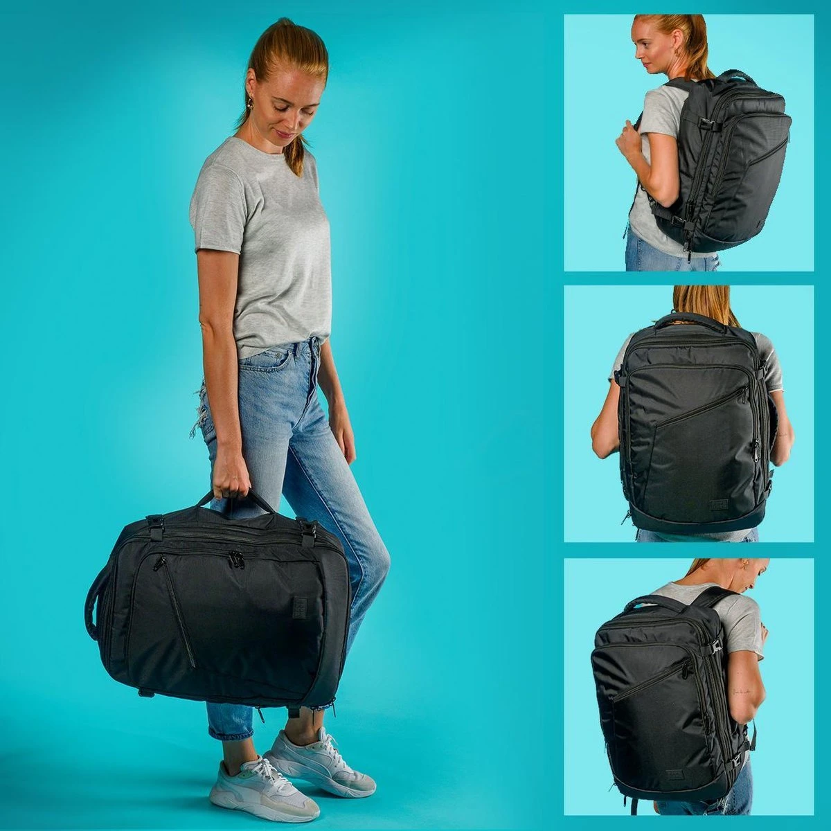 TRVLMORE Reistas - Rugzak - Handbagage Weekendtas - Backpack - Waterafstotend - 40L - Zwart 7 TRVLMORE Reistas - Rugzak - Handbagage Weekendtas - Backpack - Waterafstotend - 40L - Zwart - Afbeelding 7