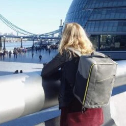 CabinMax Manhatten – Handbagage 20L – Rugzak – Schooltas - 40x20x25 Cm – Compact Reistas – Lichtgewicht – Grijs/Blauw -Bagageopslag 1200x1200 980