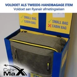 CabinMax Manhatten – Handbagage 20L – Rugzak – Schooltas - 40x20x25 Cm – Compact Reistas – Lichtgewicht – Grijs/Blauw -Bagageopslag 1200x1200 985