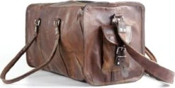 Duffeltas Weekendtas 50 X 24 X 24 Cm - Echte Leder - Cognac Bruin Leder – Reistas - Sporttas -Bagageopslag 1200x608