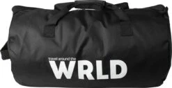 Gusta - Weekendtas - Zwart Met Tekst 'WRLD' - 55x30cm
