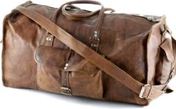 Duffeltas Weekendtas 50 X 24 X 24 Cm - Echte Leder - Cognac Bruin Leder – Reistas - Sporttas -Bagageopslag 1200x743