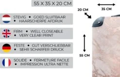 MuchoWow® Koffer - Marmer - Roze - Luxe - Marmerlook - Glitter - Design - Past Binnen 55x40x20 Cm En 55x35x25 Cm - Handbagage - Trolley - Fotokoffer - Cabin Size - Print -Bagageopslag 1200x779 1