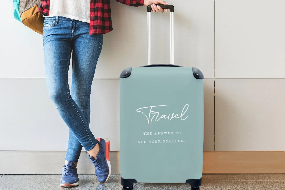 MuchoWow® Koffer - Spreuken - Quotes - The Answer To All Your Problems - Travel - Reizen - Past Binnen 55x40x20 Cm En 55x35x25 Cm - Handbagage - Trolley - Fotokoffer - Cabin Size - Print 5 MuchoWow® Koffer - Spreuken - Quotes - The Answer To All Your Problems - Travel - Reizen - Past Binnen 55x40x20 Cm En 55x35x25 Cm - Handbagage - Trolley - Fotokoffer - Cabin Size - Print - Afbeelding 5