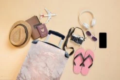 MuchoWow® Koffer - Marmer - Roze - Luxe - Marmerlook - Glitter - Design - Past Binnen 55x40x20 Cm En 55x35x25 Cm - Handbagage - Trolley - Fotokoffer - Cabin Size - Print -Bagageopslag 1200x800 7