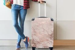 MuchoWow® Koffer - Marmer - Roze - Luxe - Marmerlook - Glitter - Design - Past Binnen 55x40x20 Cm En 55x35x25 Cm - Handbagage - Trolley - Fotokoffer - Cabin Size - Print -Bagageopslag 1200x800 8