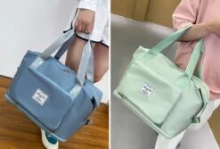 Merkloos Opvouwbare Handbagage Reistas – Opvouwbaar Tot 28 X 18 Cm – Lichtgroen -Bagageopslag 1200x813 9