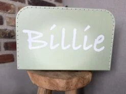 Merkloos Koffertje Karton Groen Maat L Met Eigen Opdruk - Met Naam -Bagageopslag 1200x899 1