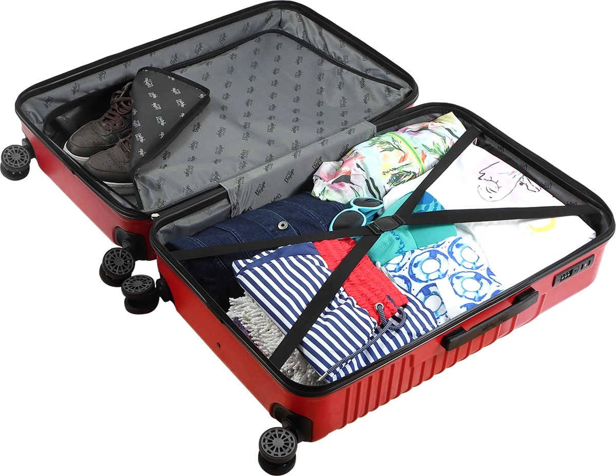 Biggdesign Cats Koffer Bagage - Ruimbagage Koffer - Rood - Medium 4 Biggdesign Cats Koffer Bagage - Ruimbagage Koffer - Rood - Medium - Afbeelding 4