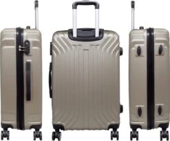 Monopol - Palma - Reiskoffer - ABS - Champagne / Goud - Visueel Design - Maat M / 58 Liter