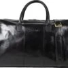 NEGOTIA Delta - Leren Weekendtas - Leren Reistas - Duffel Bag - 100% Luxe Top-Grain Leer - Zwart