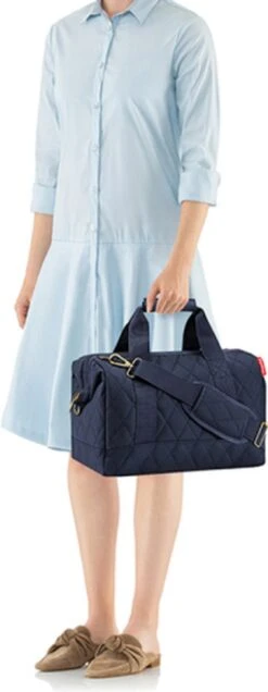 Reisenthel Allrounder M Reistas Sporttas - 18L - Rhombus Midnight Gold Blauw -Bagageopslag 466x1200 2