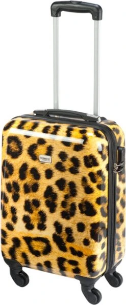 Princess Traveller Animal Print - Handbagagekoffer - Leopard - Small - 55cm -Bagageopslag 498x1200