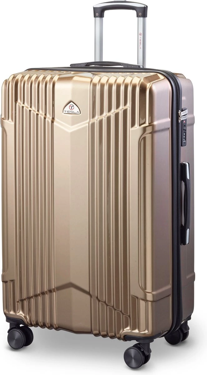 Tesla PC - Reiskoffer - 75 Cm - 4 Wielen - Goud 1 Tesla PC - Reiskoffer - 75 Cm - 4 Wielen - Goud