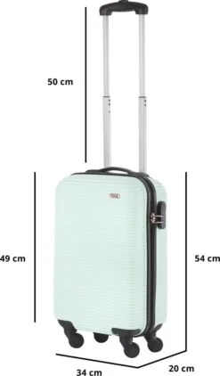 TravelZ Horizon Handbagagekoffer - 54cm Handbagage Trolley Met Gevoerde Binnenkant - Mint -Bagageopslag 703x1200