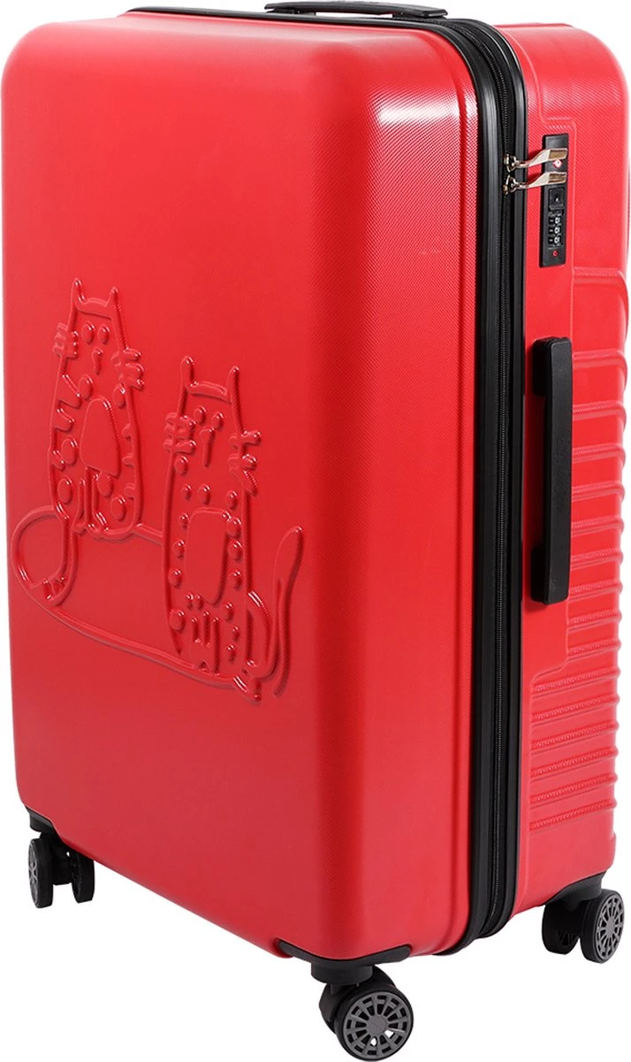 Biggdesign Cats Koffer Bagage - Ruimbagage Koffer - Rood - Medium 7 Biggdesign Cats Koffer Bagage - Ruimbagage Koffer - Rood - Medium - Afbeelding 7