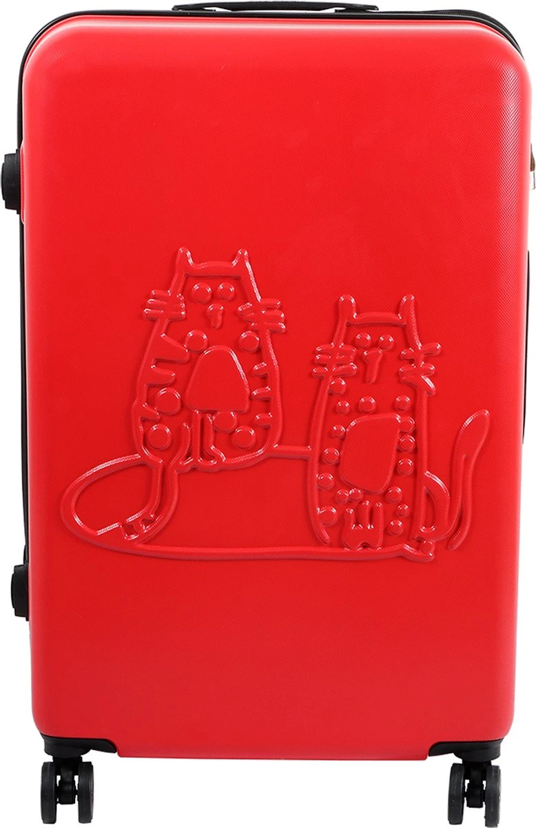 Biggdesign Cats Koffer Bagage - Ruimbagage Koffer - Rood - Medium 1 Biggdesign Cats Koffer Bagage - Ruimbagage Koffer - Rood - Medium