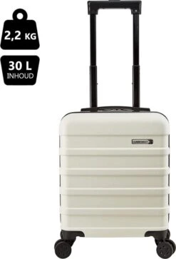 CabinMax Handbagage Koffer - Trolley 30L - Harde Reiskoffer - 45x36x20cm - Lichtgewicht - Groot Capaciteit - Wit -Bagageopslag 816x1200 1