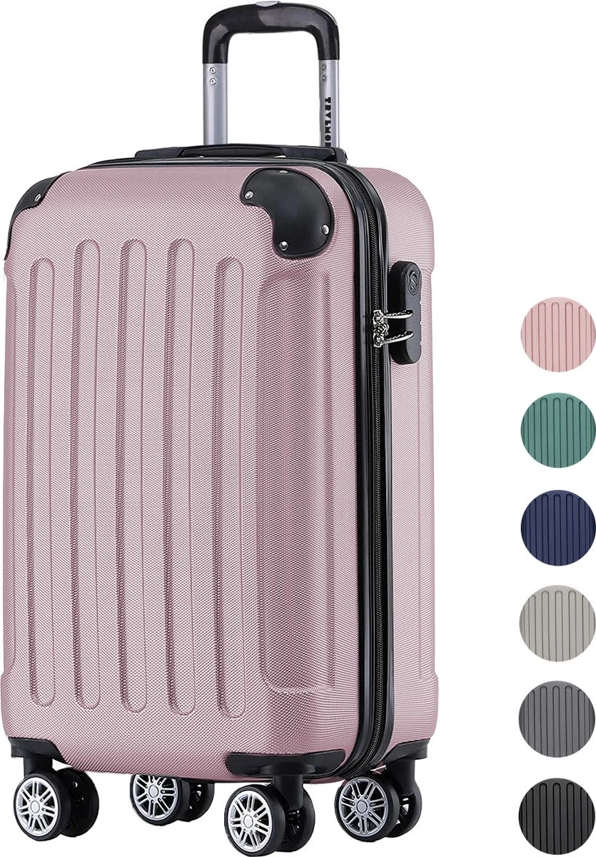 TRVLMORE Koffer - Handbagage - 54x36x20cm - 38L - Roségoud 1 TRVLMORE Koffer - Handbagage - 54x36x20cm - 38L - Roségoud