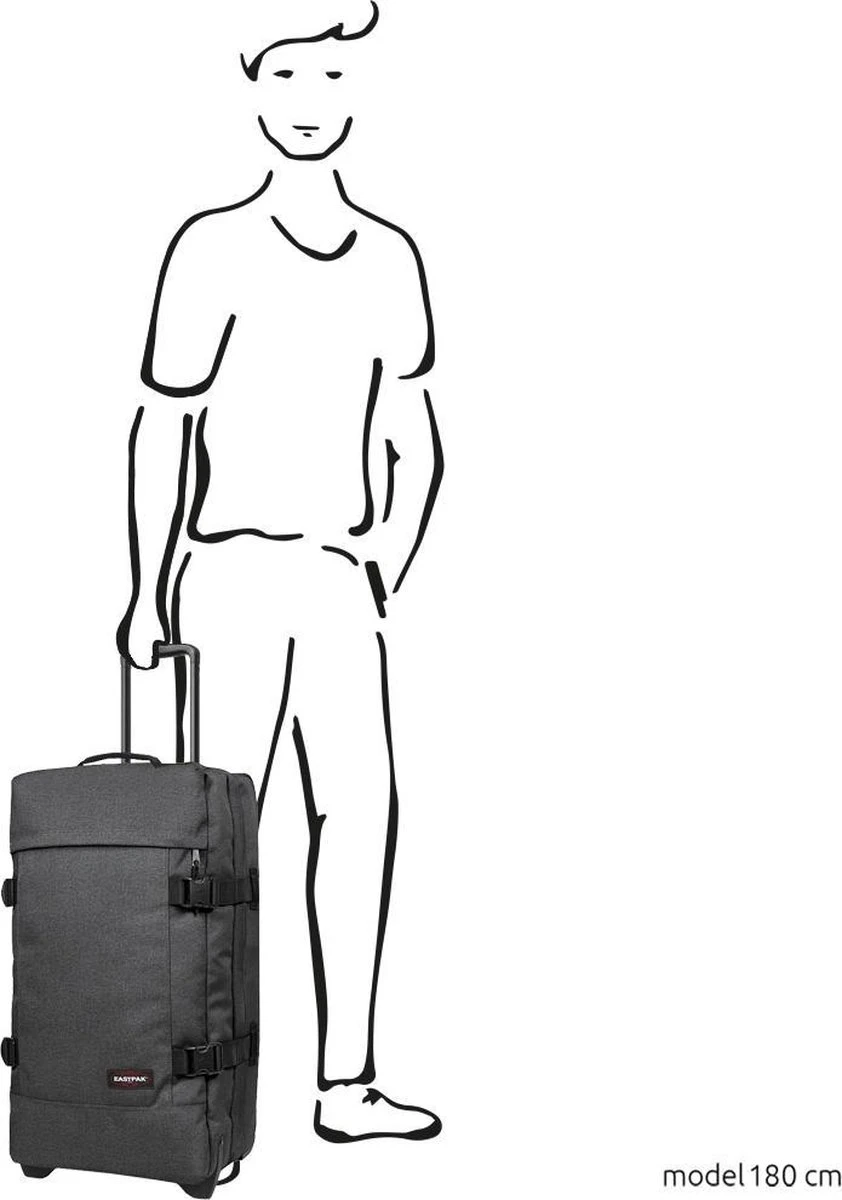 Eastpak TRANVERZ M Reiskoffer (67 X 35.5 X 30 Cm) - Black Denim 4 Eastpak TRANVERZ M Reiskoffer (67 X 35.5 X 30 Cm) - Black Denim - Afbeelding 4