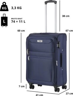 Travelz Softspinner TSA Reiskoffer 67cm - Zachte Reiskoffer Met Expander - Blauw 12 Travelz Softspinner TSA Reiskoffer 67cm - Zachte Reiskoffer Met Expander - Blauw -Bagageopslag 914x1200 1