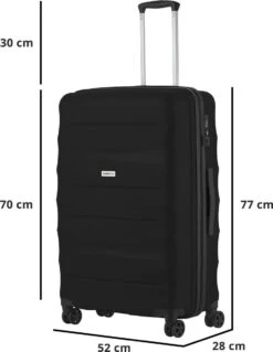 CarryOn Porter ® Reiskoffer - 77cm Trolley Met TSA-slot - 100 Ltr - OKOBAN Registratie - Zwart -Bagageopslag 928x1200