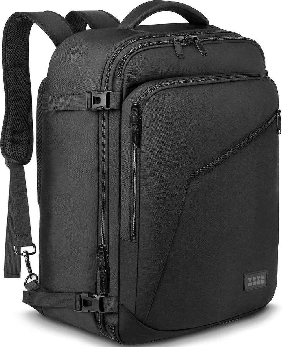 TRVLMORE Reistas - Rugzak - Handbagage Weekendtas - Backpack - Waterafstotend - 40L - Zwart 1 TRVLMORE Reistas - Rugzak - Handbagage Weekendtas - Backpack - Waterafstotend - 40L - Zwart