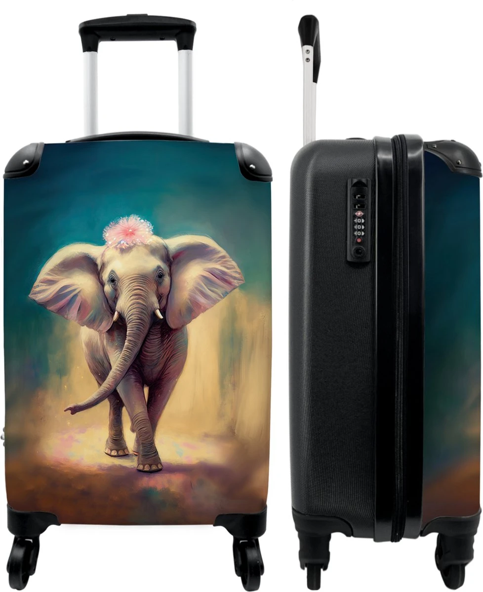 NoBoringSuitcases.com® Koffer - Handbagage Trolley - Olifant - Verf - Bloemen - Portret - Abstract - Reiskoffer Met Wielen - Past Binnen 55x40x20 Cm En 55x35x25 Cm - Koffertje - Fotokoffer 1 NoBoringSuitcases.com® Koffer - Handbagage Trolley - Olifant - Verf - Bloemen - Portret - Abstract - Reiskoffer Met Wielen - Past Binnen 55x40x20 Cm En 55x35x25 Cm - Koffertje - Fotokoffer