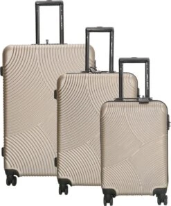 Enrico Benetti Louisville 39040 Driedelige Kofferset Hardcase ABS - Champagne