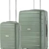 TravelZ Big Bars Kofferset - Trolleyset TSA 2-delig - Handbagage En Groot - Olijf